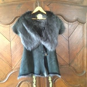 Nigel Preston & Knight  Gray Shearling vest SZ SM